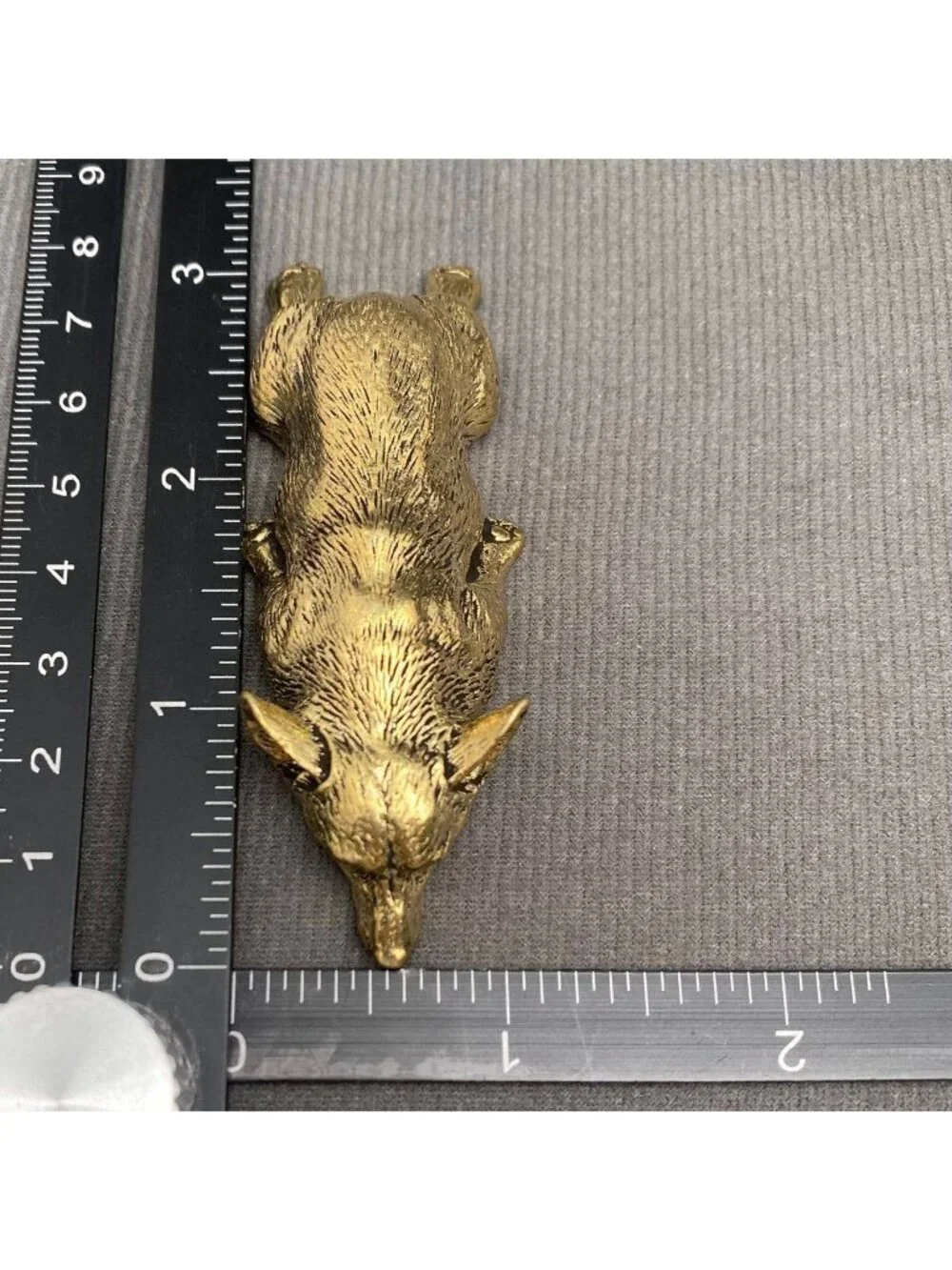 Brass Corgi Dog Figurine Lying Down Welsh Corgi Desk Decor Dog Lover Gift
